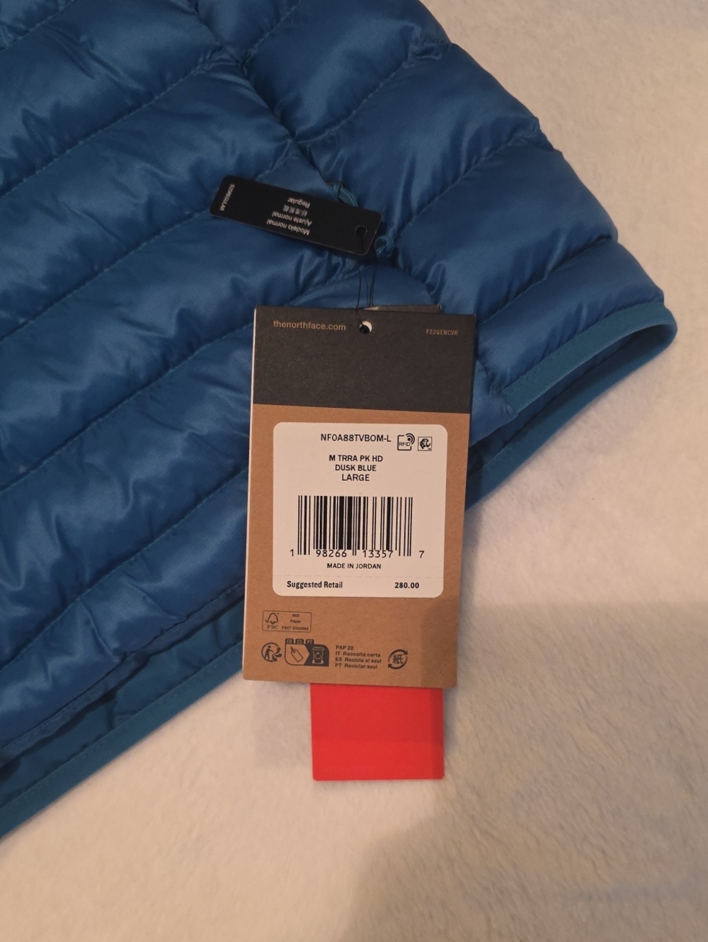 The North Face Men's Hooded Lightweight Blue Puffer Jacket - Picture 2 of 4